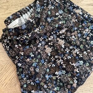 Christopher Banks Womens Floral Maxi Skirt Size 8 Black Blue Brown Boho